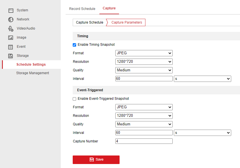 FTP Webcam Snapshot Settings