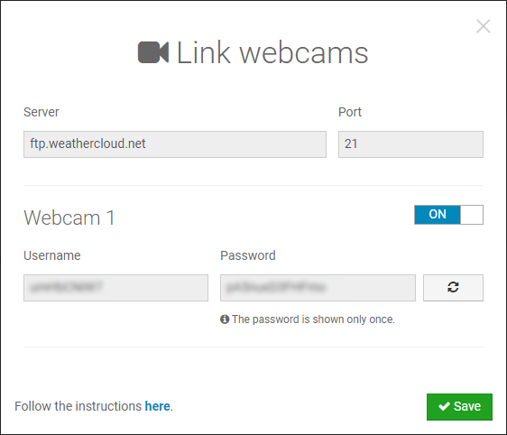 FTP Webcam Weathercloud Link Webcams